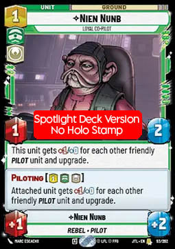 Nien Nunb, Loyal Co-Pilot (V.2) - Jump to Lightspeed (Rare) [JTL-093]