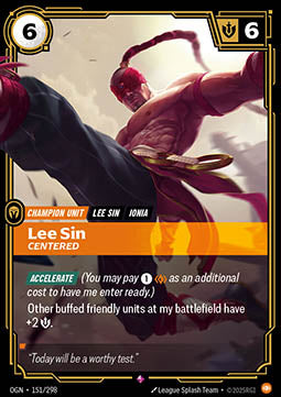 Lee Sin, Centered (V.1 - Rare) - Origins (Rare) [OGN-151]
