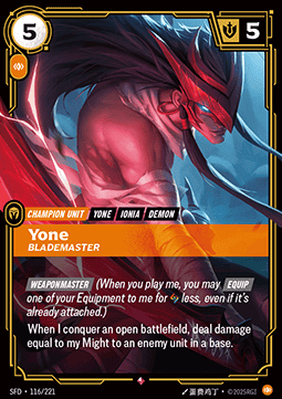 Yone, Blademaster (V.1 - Rare) - Spiritforged (Rare) [SFD-116]